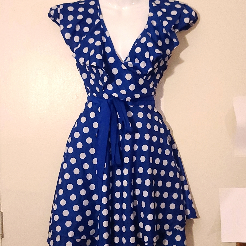 Vintage Polka-dot Wrap Dress